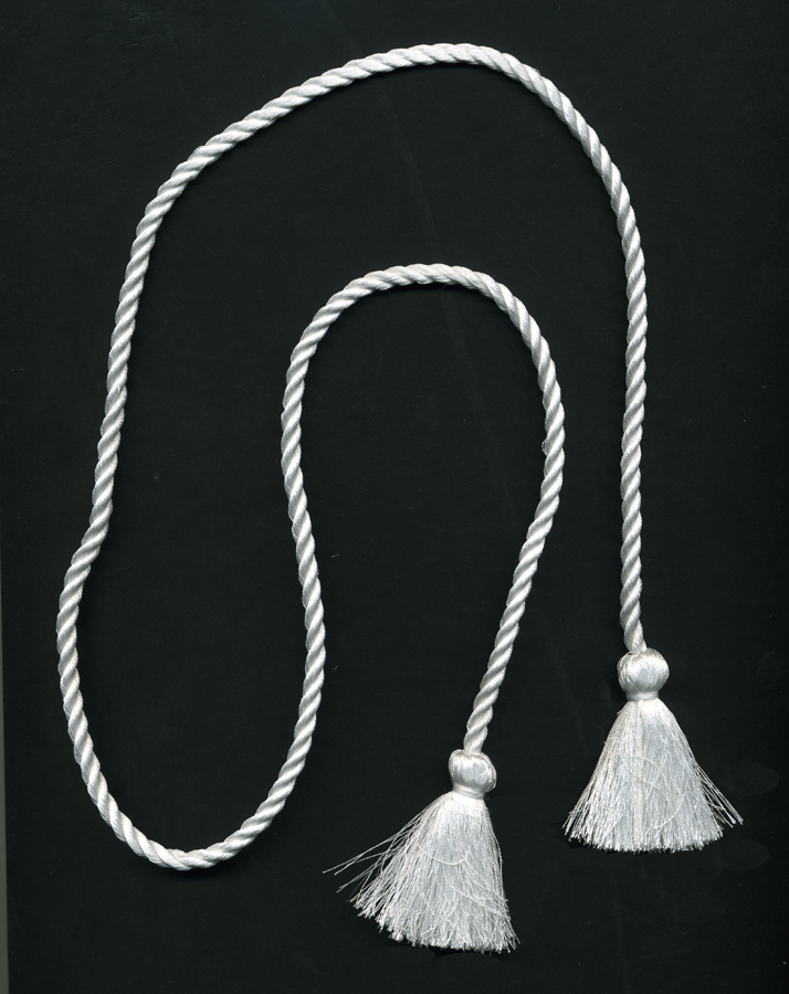 36" Total Length Twist Cord With 2" Floss Tassels-White<br>see Special Pricing Tab