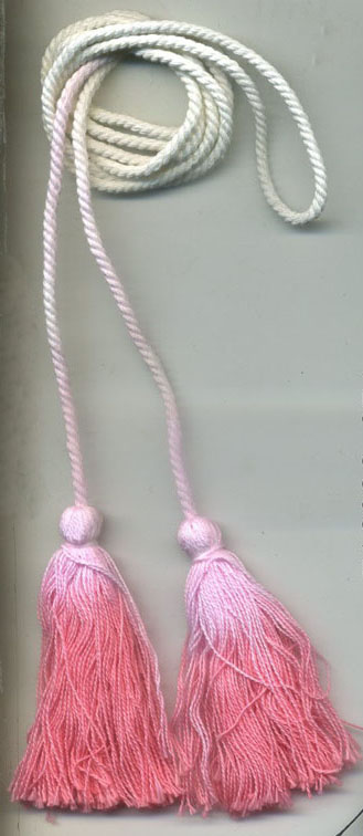 3" Rayon Tassels on 60" Ombre Twist Cord-Pink Combo