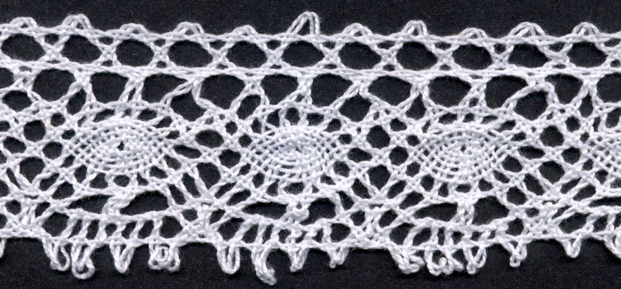 <font color="red">IN STOCK</font><br>2" Amati Cotton Cluny Edge Lace-White