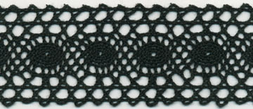 <font color="red">IN STOCK</font><br>2" Cotton Cluny Galloon Lace-Black