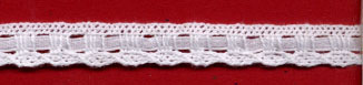 <font color="red">IN STOCK</font><br>1/2" Cluny+Ribbon Cotton Beading Lace-White