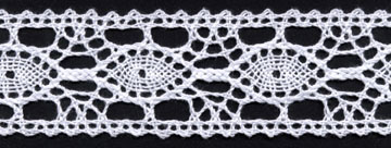 <font color="red">IN STOCK</font><br>1+9/16" Cotton Cluny Galloon Lace-White
