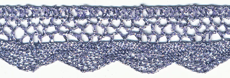 <font color="red">IN STOCK</font><br>3/4" Metallic Cluny Edge Lace-Lilac