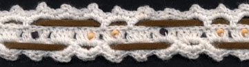 <font color="red">IN STOCK</font><br>1" Cotton Crochet Lace Beads+Faux Suede Tape-Ecru/Camel/Natural