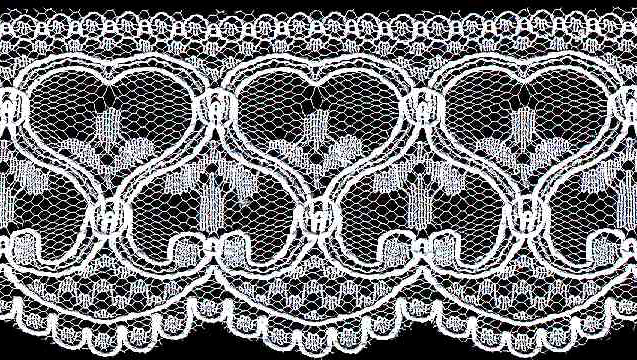 2+3/8" Rigid Edge Baroque Lace-White<br>Made in USA