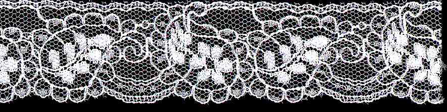 1-3/8" Rigid Edge Leaf Lace-White<br>Made in USA