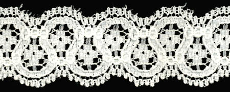 1" Poly Raschel Lace Galloon-Ivory