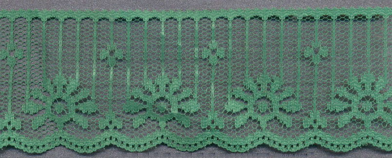 1.875" Poly Flat Raschel Lace-Emerald