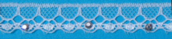 7/16" Poly Rhinestud Lace Edge-White/Silver
