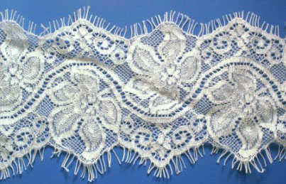 2.5" Double Curve Edge Lace-White<>Chantilly / Eyelash Lace