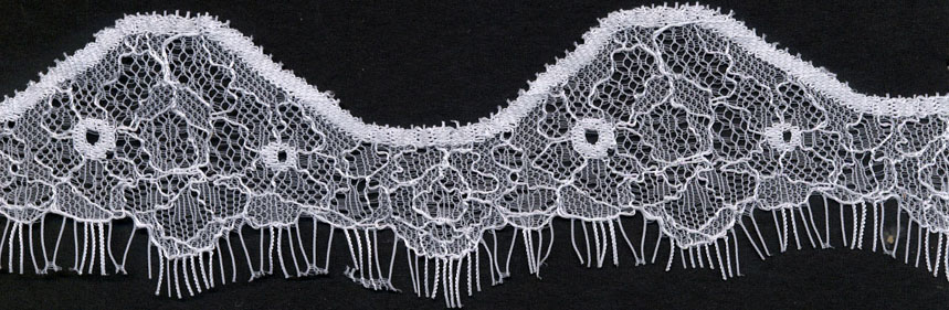 2" Single Wave Edge Lace-White<>Chantilly / Eyelash Lace