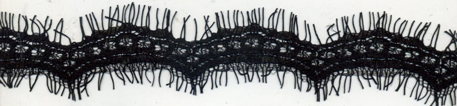 1.25" Wave Edge Lace-Black<>Chantilly / Eyelash Lace