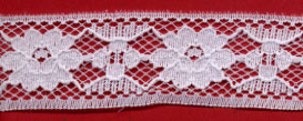 1+1/8" Poly Straight Edge Lace-White