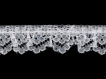 1/2" Raschel Ruffled Lace-White