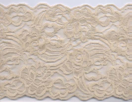 5.25" Nylon Stretch Lace Galloon Beige