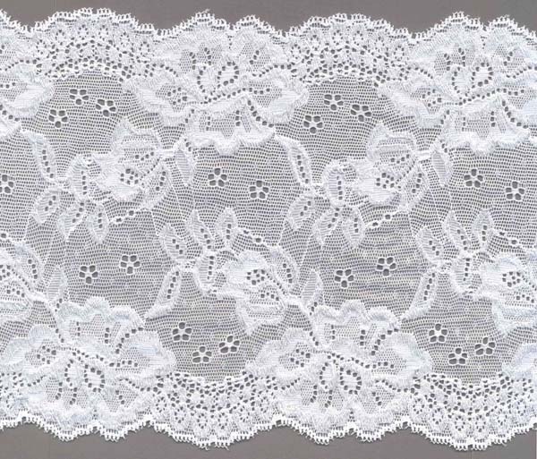 6.25" Nylon Stretch Lace White