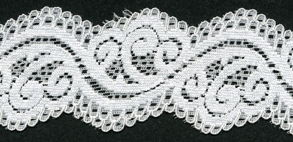 1.75" Stretch Lace Galoon Raw White