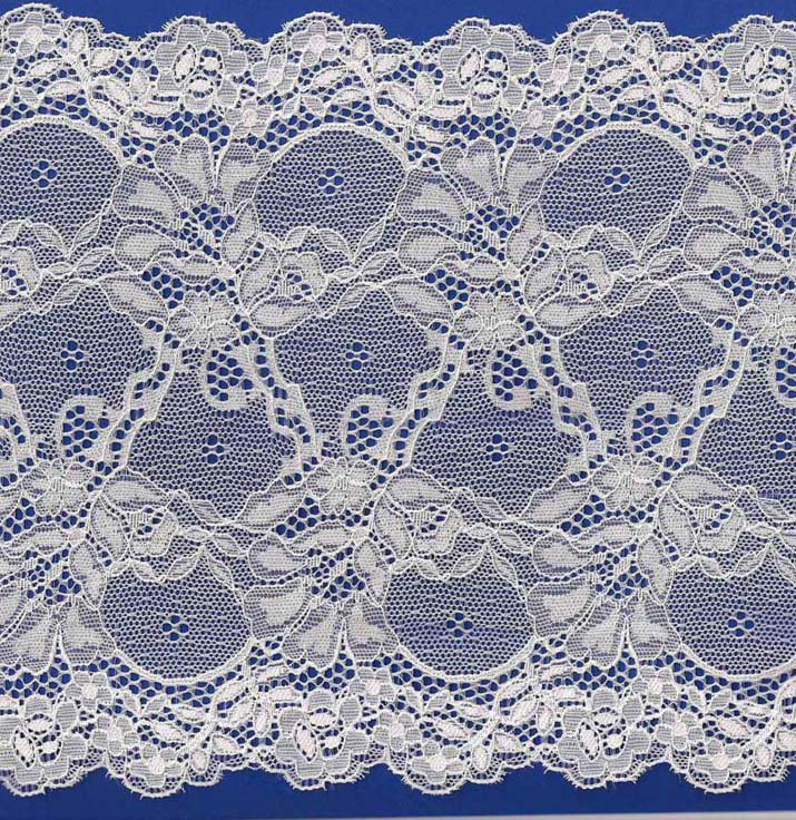 7.5" Nylon Stretch Lace Scallop Floral DTM