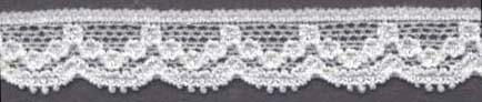 1/2" Nylon Stretch Lace Galloon With Picot Edge Lace