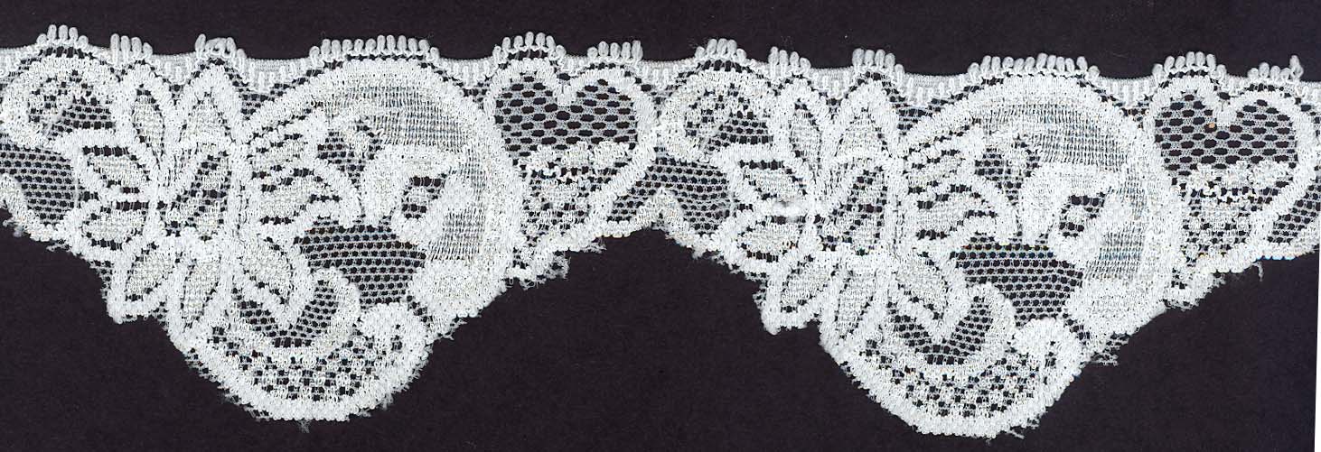 2+1/4" Nylon Scallop Stretch Lace-Raw White<br>see Special Pricing Tab