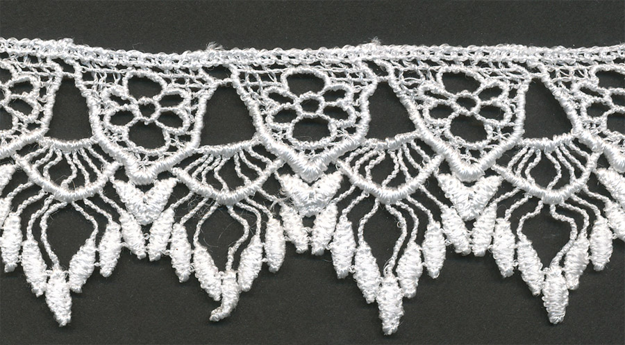 <font color="red">IN STOCK</font><br>2+1/8" Rayon Venise Lace-White