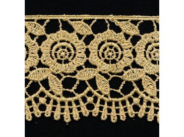 <font color="red">IN STOCK</font><br>2+1/2" Metallic Venise Lace-Gold