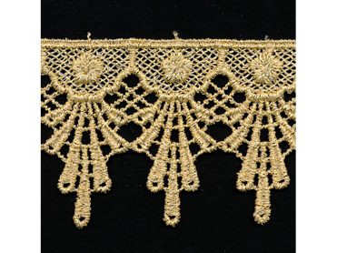 <font color="red">IN STOCK</font><br>2+1/4" Metallic Venise Lace-Gold
