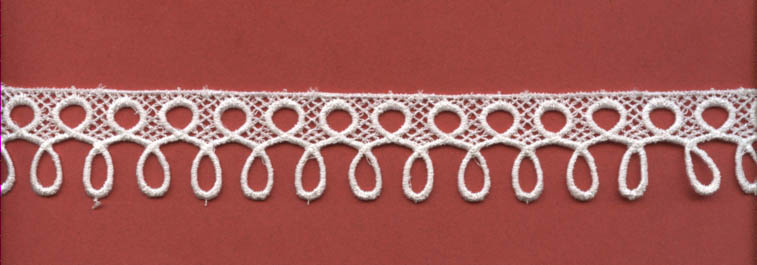 <font color="red">IN STOCK</font><br>1+1/8" Rayon Venise Lace-White