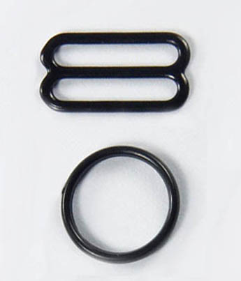 3/4" Nylon Coated "O"ring & Slider-Black