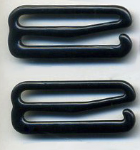 1" (25mm) Nylon Coated Bra "E" hook-Black 