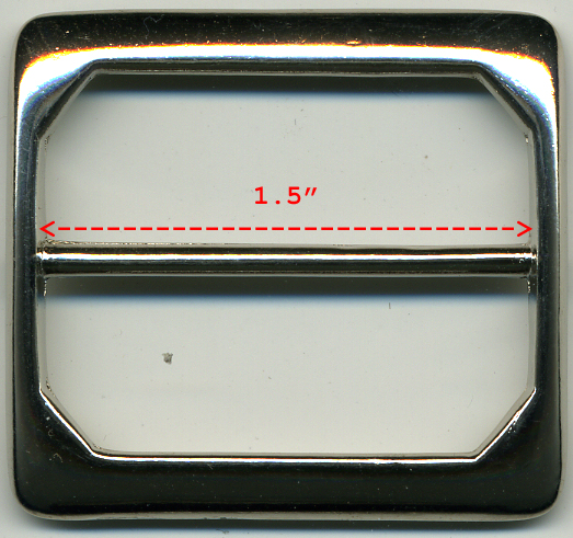 1.5" Slider Buckle-Nickel