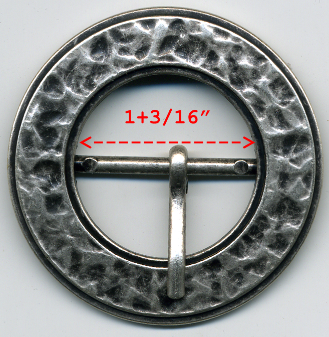2" Round Dimple Buckle With Prong-Antique Silver