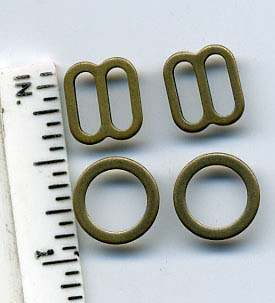 1/4" Metal "O"ring & Slider-Antique Brass