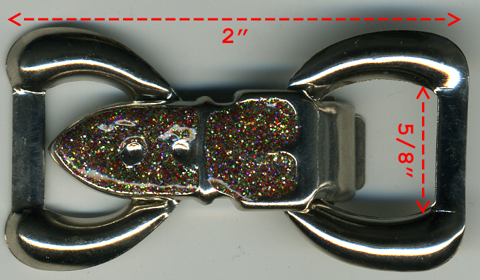 2" Epoxy Enamel Clip Buckle-Glitter/Nickel (2-PC Set)