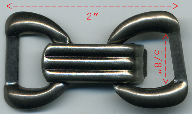 2" Steel Clip Ridge Buckle-Antique Nickle (2-PC Set)
