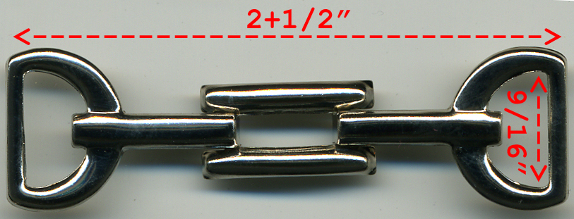 <font color="red">IN STOCK</font><br>2+1/2" Decorative Stamped Slider Buckle-Nickel (1 PC Set, Doesn't Open)