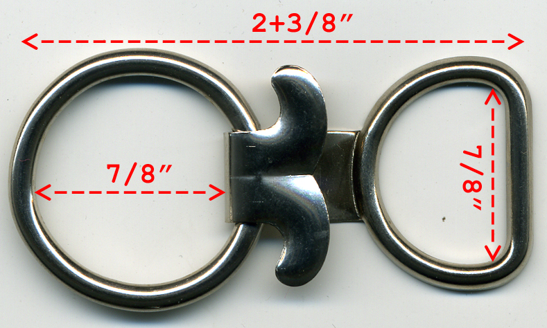 <font color="red">IN STOCK</font><br>2+3/8" Decorative Slider Buckle-Nickel (1 PC Set, Doesn't Open)