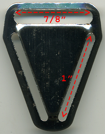 7/8" Triangle Suspender Separator Slider-Nickel