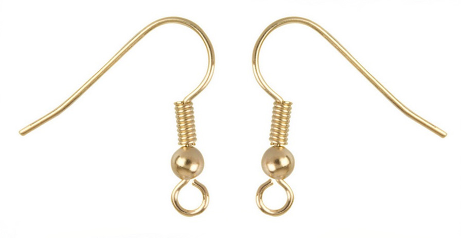 <font color="red">IN STOCK</font><br>18K Hamilton Gold Fish Hook Earring