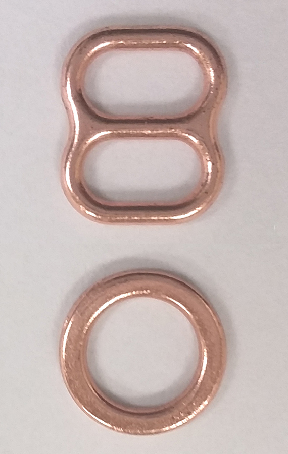 1/4" Metal Slider & Flat "O"ring-Light Copper