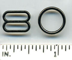 <font color="red">IN STOCK</font><br>3/8" Metal O-Ring & Slider Set-Antique Nickel