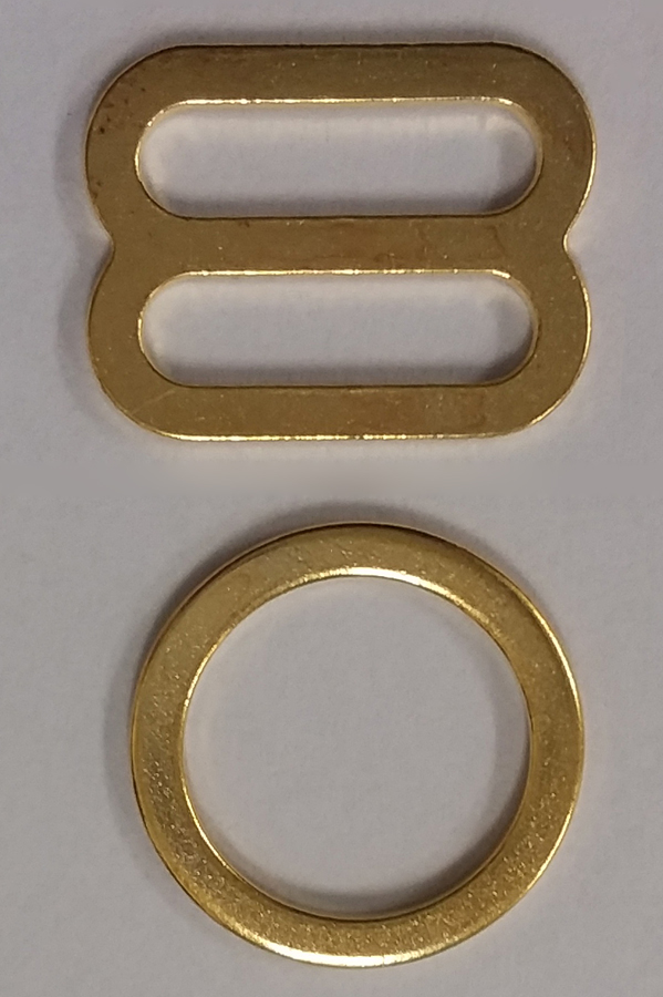 <font color="red">IN STOCK</font><br>3/8" Metal Flat O-Ring & Slider Set-Brass Gold