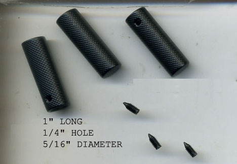 <font color="red">IN STOCK</font><br>Military Style Metal End Tip Aglet<br>1" Long with 1/4" Hole (2-PC set)-Black