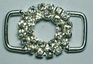 1" Rhinestone Slider-Crystal Acrylic Stones/Silver Slide