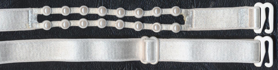20" Bra Strap With Pearls-White
