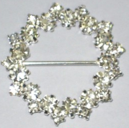 Rhinestone Slider Buckle-Crystal Stones/Silver Slider