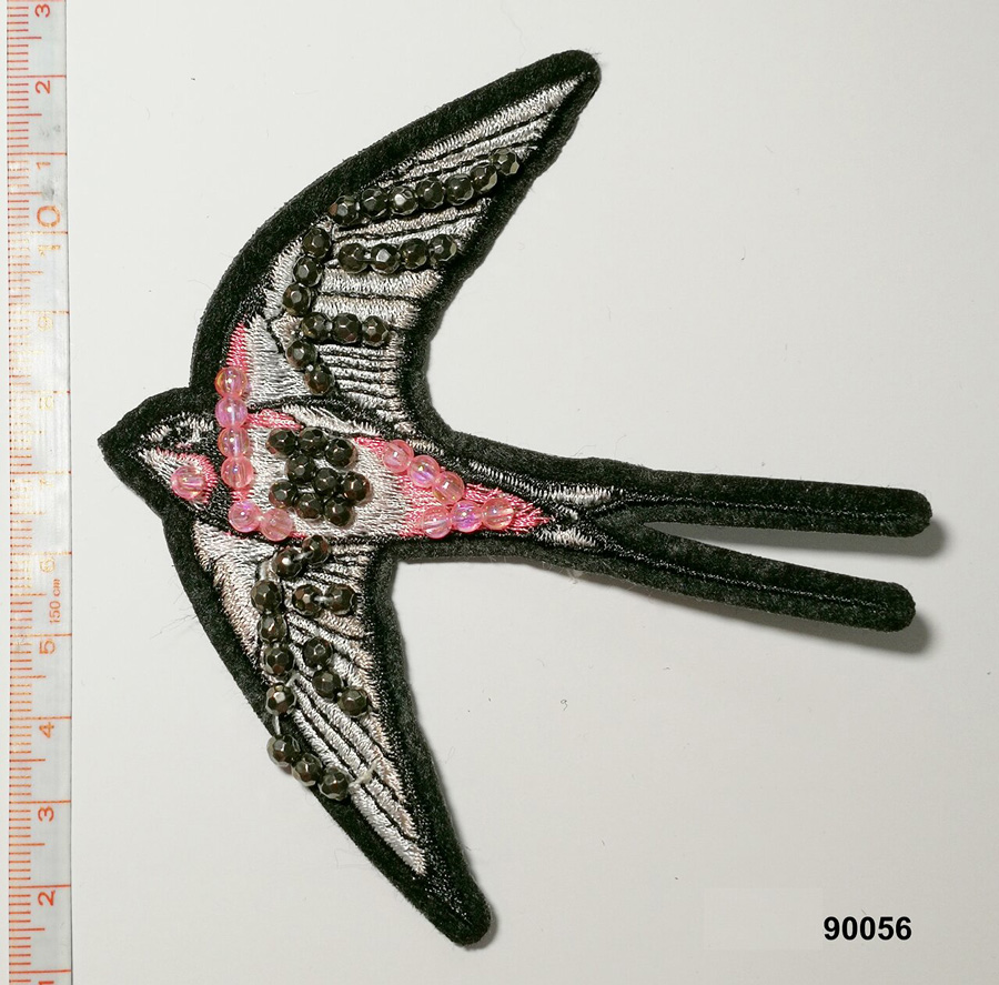 Swallow Rhinestone/Sequin/Beaded Brooch