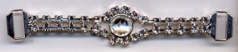 3+3/8" Rhinestone Slider Strap-Crystal Acrylic Stones/Silver Slider