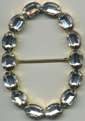 3" x 4" Rhinestone Slider Buckle-Crystal Acrylic Stones/Gold Slider