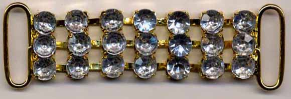 3.75" Rhinestone Slider Buckle-Crystal Acrylic Stones/Gold Slider